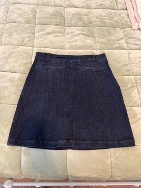 Djerf Avenue Denim A-line Skirt Midnight Blue